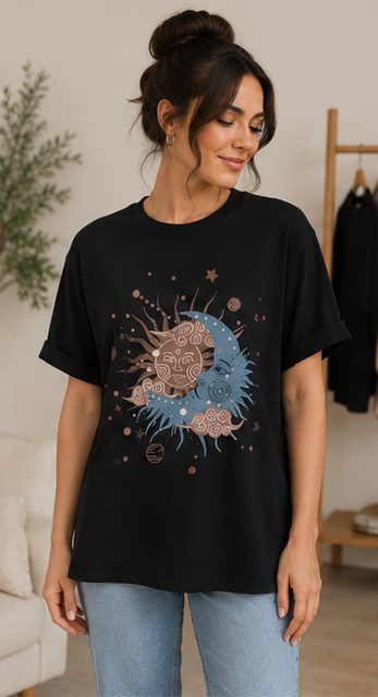 Celestial Graphic Oversized T-Shirt