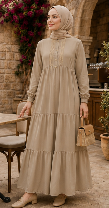 Modest Embroidered Maxi Dress