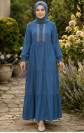 Modest Embroidered Maxi Dress