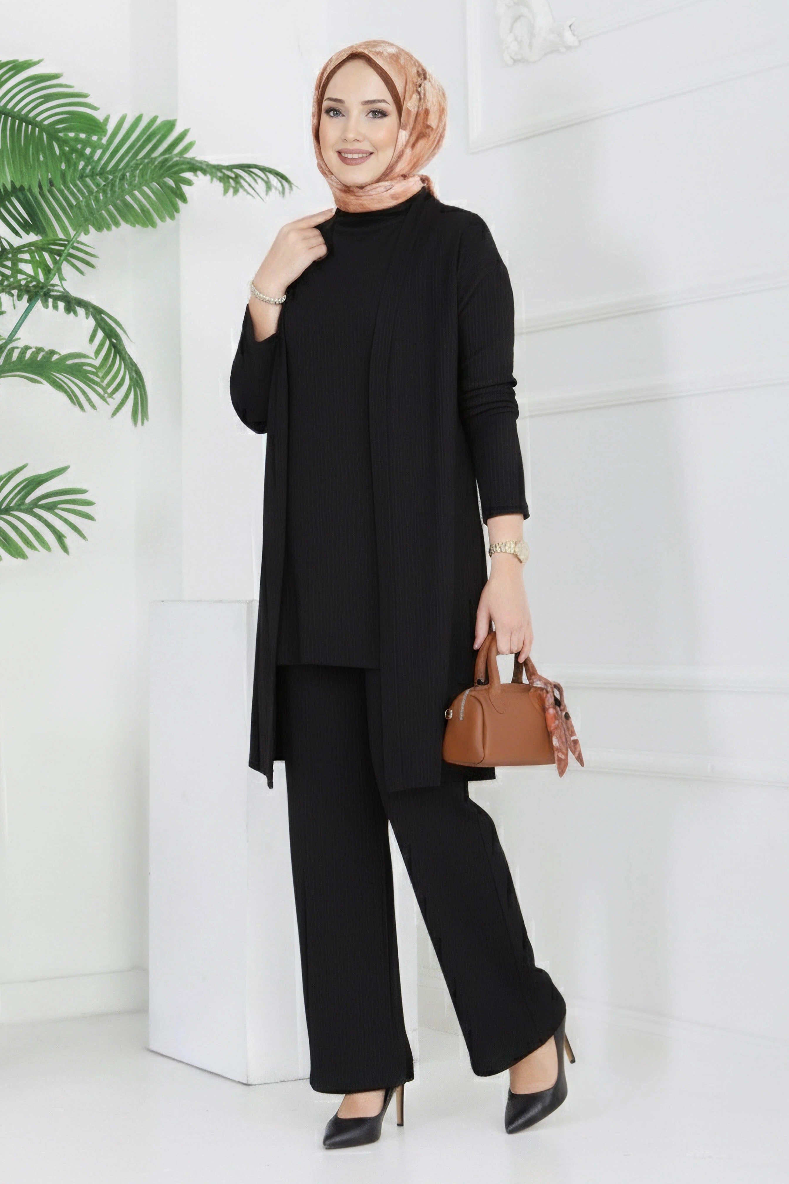 Crinkle-Pack Three-Piece Set - 2070 - BLACK