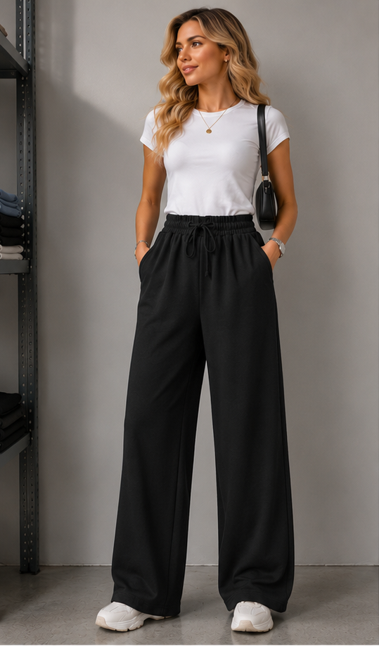Cozy Chic Wide-Leg Drawstring Sweatpants