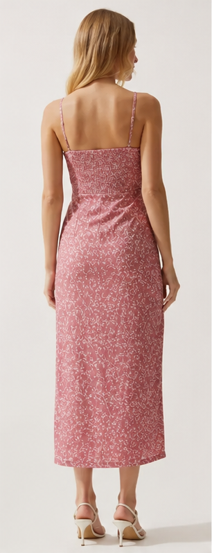 Floral Tie-Front Midi Dress