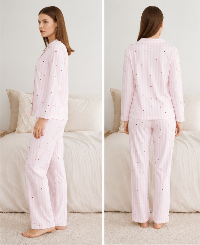 Sweet Heart Stripe Pajama Set