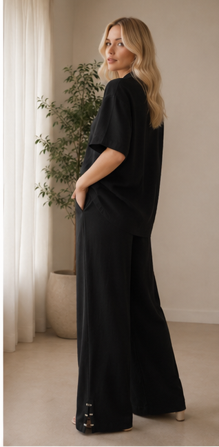 Effortless Linen-Blend Co-ord Set in Terracotta