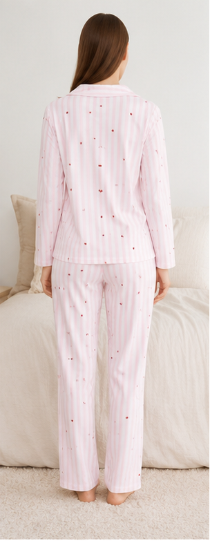 Sweet Heart Stripe Pajama Set
