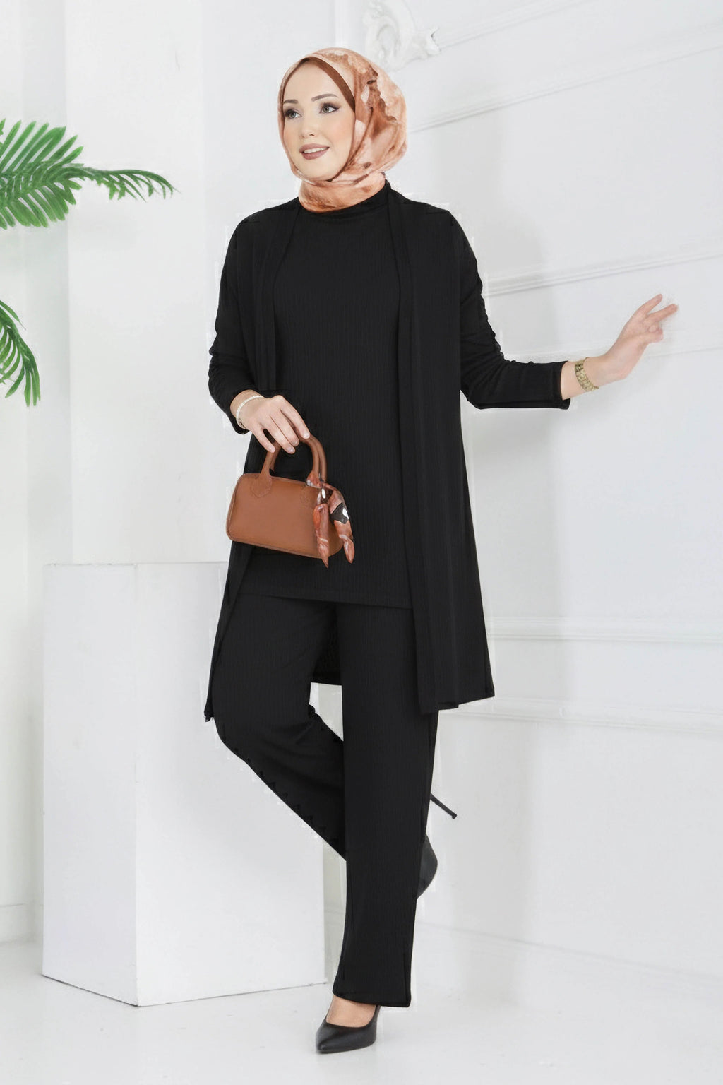 Crinkle-Pack Three-Piece Set - 2070 - BLACK