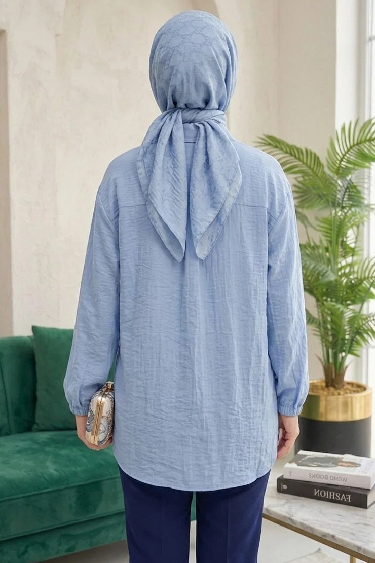 Elegant Embellished Modest Shirt