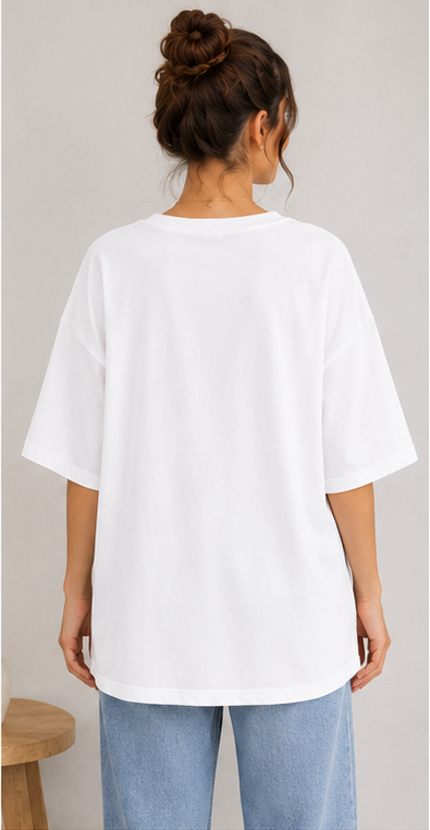 Heart Print Oversized T-Shirt