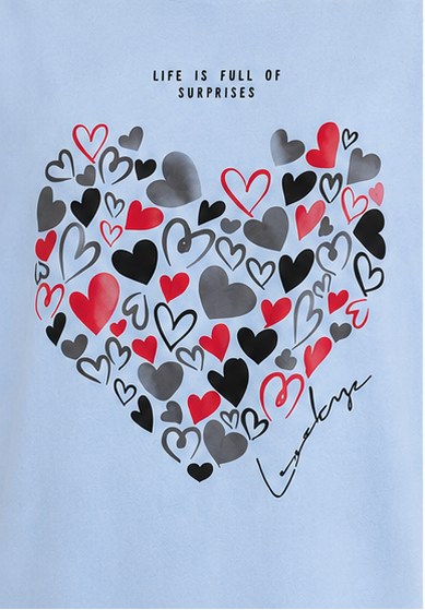 Heart Print Oversized T-Shirt