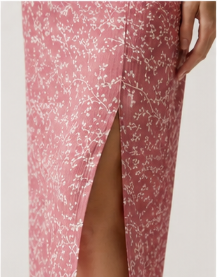 Floral Tie-Front Midi Dress