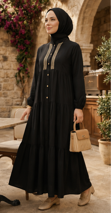Modest Embroidered Maxi Dress