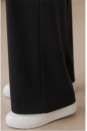 Classic Pleated High-Waist Wide-Leg Trousers