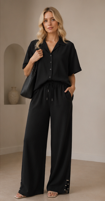 Effortless Linen-Blend Co-ord Set in Terracotta