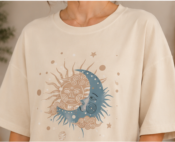 Celestial Graphic Oversized T-Shirt
