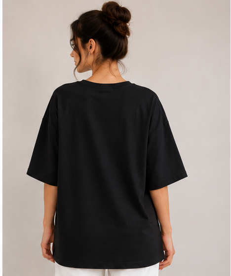 Heart Print Oversized T-Shirt