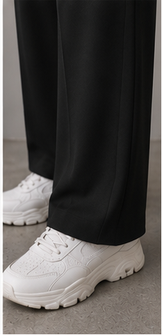 Classic High-Waisted Wide-Leg Pleated Trousers