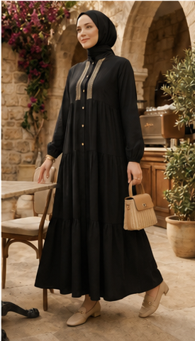 Modest Embroidered Maxi Dress