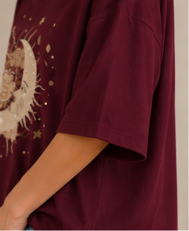Celestial Graphic Oversized T-Shirt