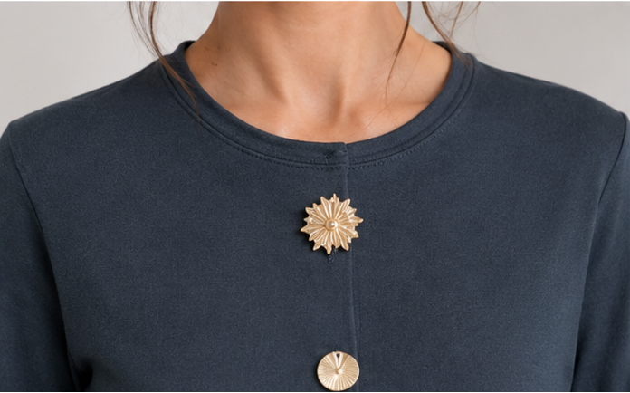 Elegant Button Detail Long Sleeve Top