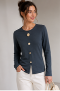 Elegant Button Detail Long Sleeve Top