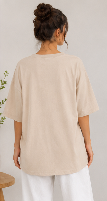 Heart Print Oversized T-Shirt