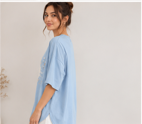 Celestial Graphic Oversized T-Shirt