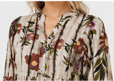 Vintage Floral Tiered Maxi Dress