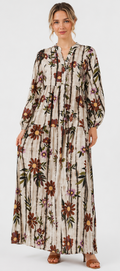 Vintage Floral Tiered Maxi Dress
