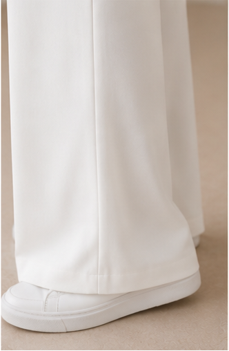 Classic Pleated High-Waist Wide-Leg Trousers