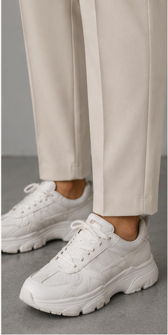 Classic High-Waisted Wide-Leg Pleated Trousers