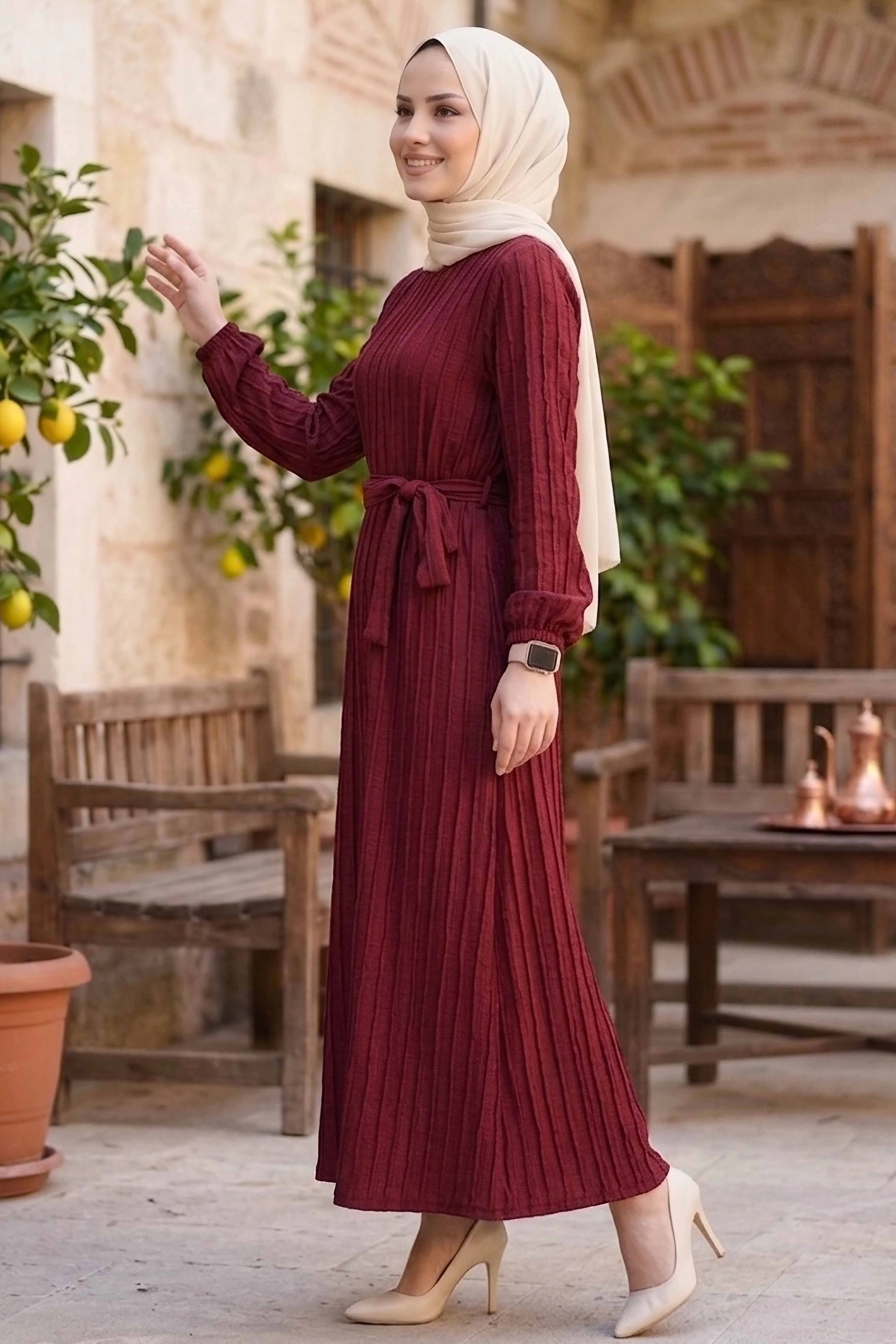Belted Dress with Elasticated Ankles - 2090