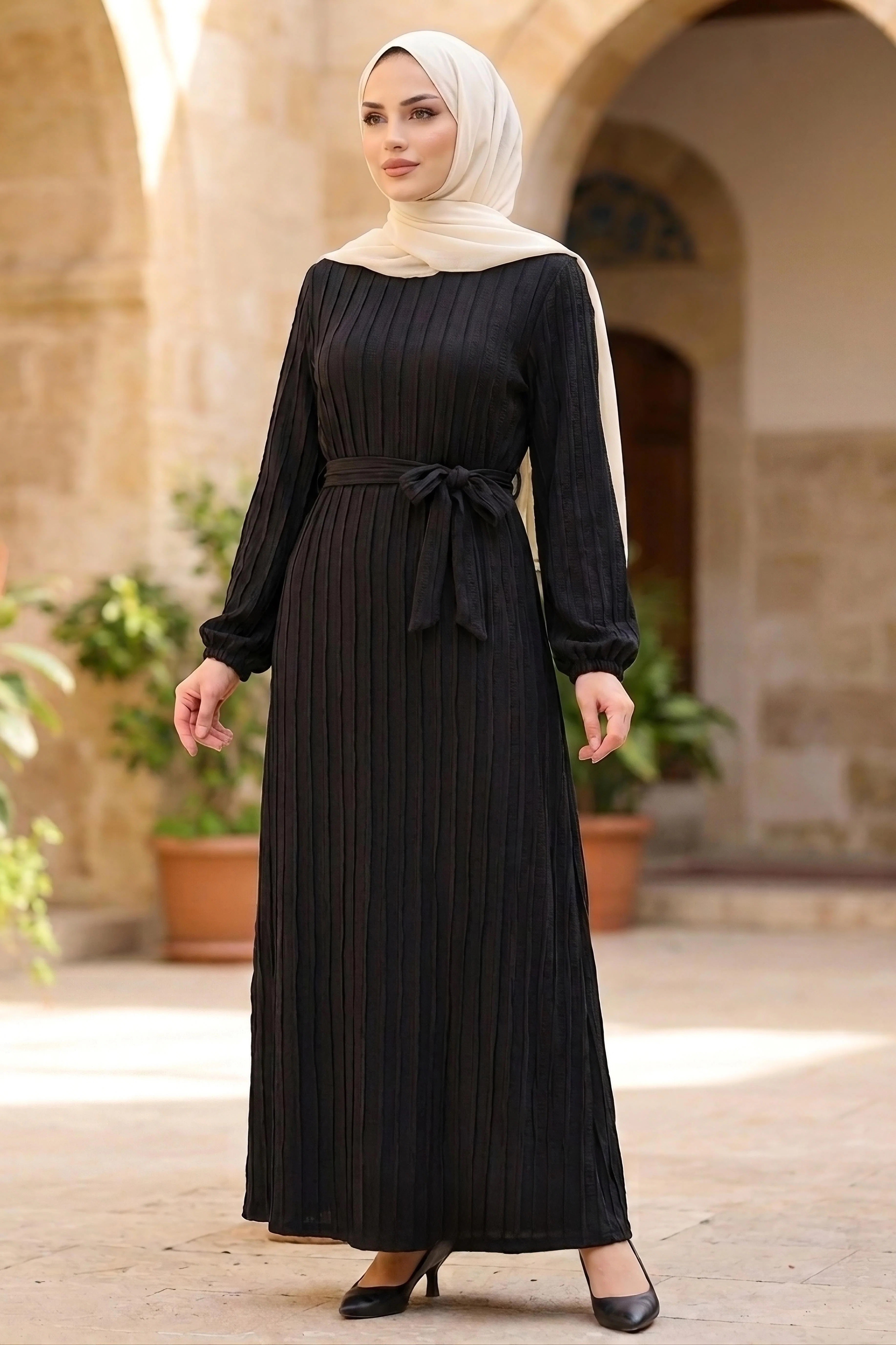 Belted Dress with Elasticated Ankles - 2090