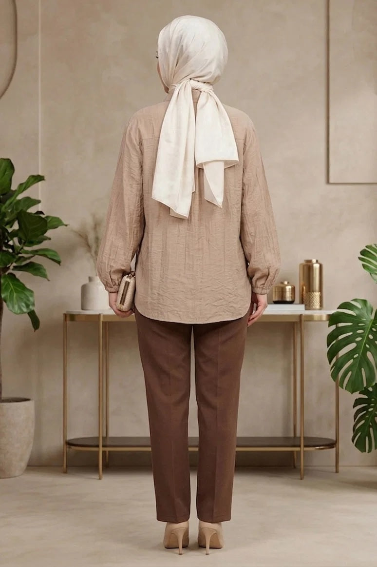 Elegant Embellished Modest Shirt