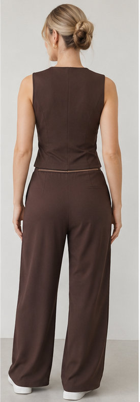 Elegant Sleeveless Vest & Wide-Leg Pants Set