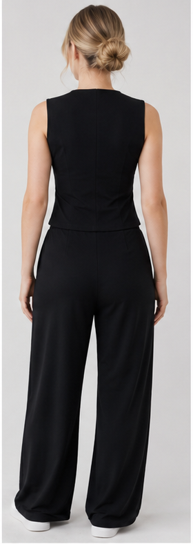 Elegant Sleeveless Vest & Wide-Leg Pants Set