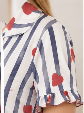 Sweet Stripe Heart Pajama Set