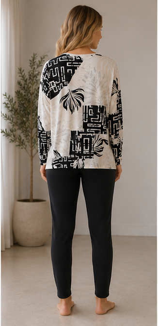 Printed Long-Sleeve Top
