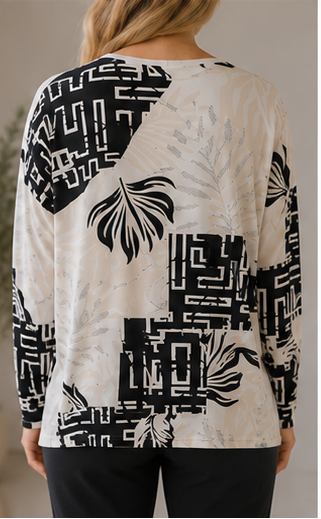 Printed Long-Sleeve Top
