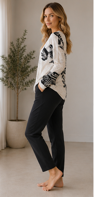 Printed Long-Sleeve Top