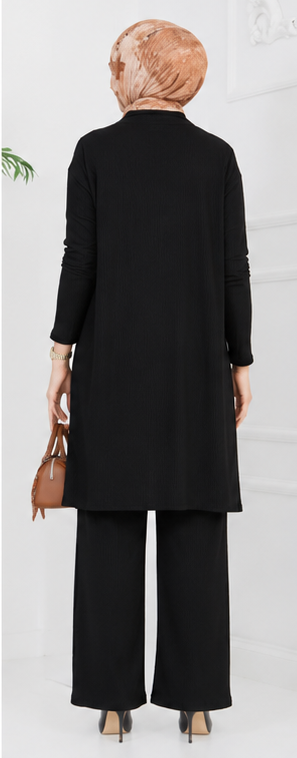 Elegant Modest 3-Piece Ribbed Set