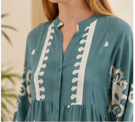 Printed Modest Maxi Dress