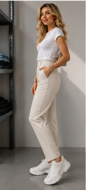 Classic Pintuck Tailored Pants